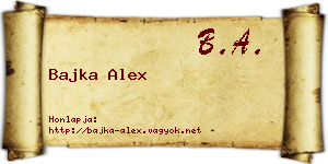 Bajka Alex névjegykártya